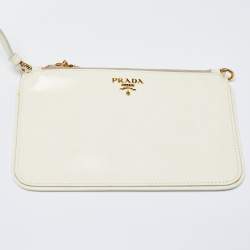 Pre Owned Prada Yellow Saffiano Patent Leather Pyramid Frame Satchel