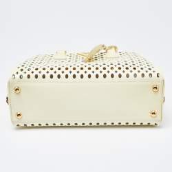Pre Owned Prada Yellow Saffiano Patent Leather Pyramid Frame Satchel