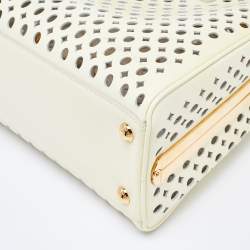Pre Owned Prada Yellow Saffiano Patent Leather Pyramid Frame Satchel