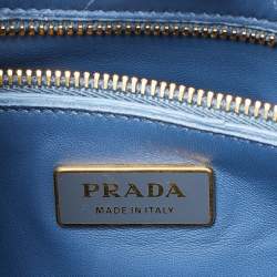 Prada Light Blue Ostrich Leather Struzzo Twin Pocket Tote