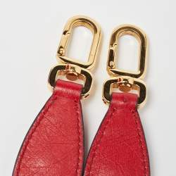 Pre Owned Prada Red Ostrich Bandoliera Odette Top Handle Bag