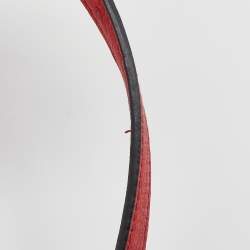 Pre Owned Prada Red Ostrich Bandoliera Odette Top Handle Bag