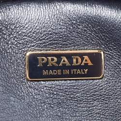 Pre Owned Prada Red Ostrich Bandoliera Odette Top Handle Bag