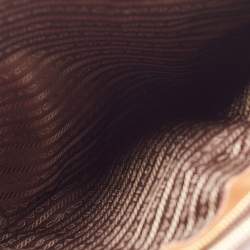 Pre Owned Prada Brown Saffiano Lux Leather Medium Double Zip Tote