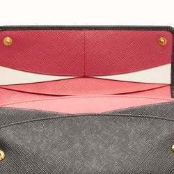 Prada Black Saffiano Leather Flap Continental Wallet
