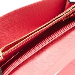 Prada Black Saffiano Leather Flap Continental Wallet