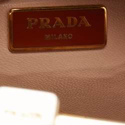 Pre Owned Prada Multicolor Saffiano Vernice Leather Pyramid Frame Satchel