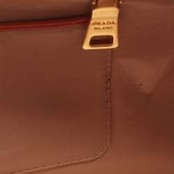 Pre Owned Prada Multicolor Saffiano Vernice Leather Pyramid Frame Satchel