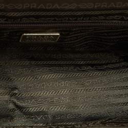 Pre Owned Prada Red/Brown Canvas and Leather Frame Doctor's Bag