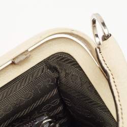 Pre Owned Prada Brown/Cream Canvas and Leather Frame Doctor Bag