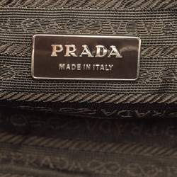 Pre Owned Prada Brown/Cream Canvas and Leather Frame Doctor Bag