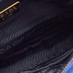 Pre Owned Prada Blue Saffiano Lux Leather Mini Camera Crossbody Bag