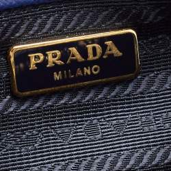 Pre Owned Prada Blue Saffiano Lux Leather Mini Camera Crossbody Bag