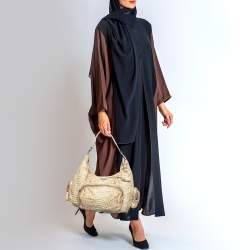 Pre Owned Prada Cream Python Washed Multi Pocket Hobo