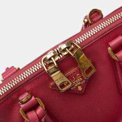 Pre Owned Prada Red Saffiano Lux Promenade Bag Handbag