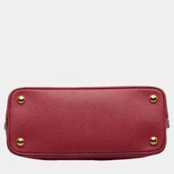 Pre Owned Prada Red Saffiano Lux Promenade Bag Handbag