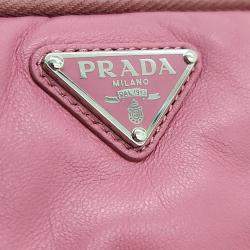 Prada Pink Saffiano Soft Padded Nappa Triangle Mini Cross Bag