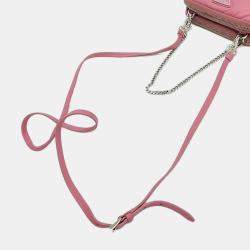 Prada Pink Saffiano Soft Padded Nappa Triangle Mini Cross Bag