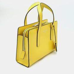 Prada Yellow leather brushed mini tote bag