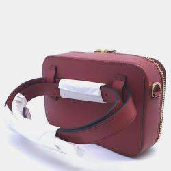 Pre Owned Prada Burgundy Saffiano Odette Belt Bag
