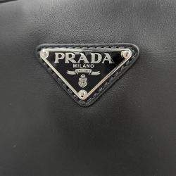 Prada Black Leather hooded backpack 