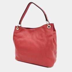 Pre Owned Prada Red Vitello Daino Shoulder Bag