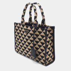 Prada Symbol Jacquard Fabric Tote and Shoulder Bag (1BA354)
