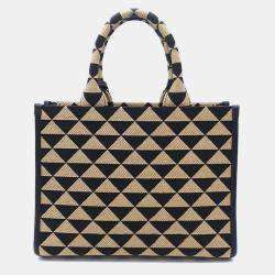 Prada Symbol Jacquard Fabric Tote and Shoulder Bag (1BA354)