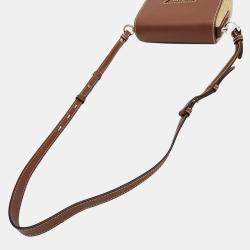 Pre Owned Prada Raffia Vitello Shoulder Bag (1BD243)