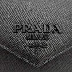 Pre Owned Prada Monochrome Saffiano Shoulder Bag (1BD186)