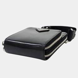 Prada Black Saffiano Leather Phone Shoulder Bag