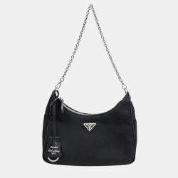 Prada Black Ruffles Nylon Bow Baguette Bag Prada TLC