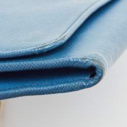 Pre Owned Prada Blue Saffiano Leather Wallet on Chain