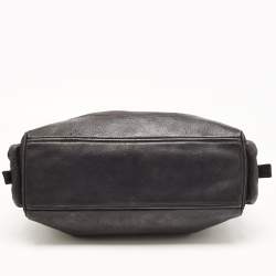 Pre Owned Prada Black Nylon and Leather Buckle Tote