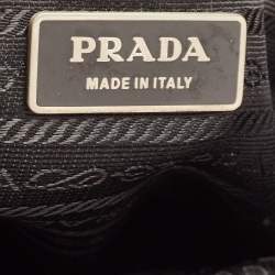 Pre Owned Prada Black Nylon and Leather Buckle Tote