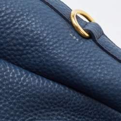 Pre Owned Prada Blue Daino Leather Shopper Tote