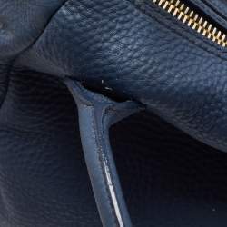 Pre Owned Prada Blue Daino Leather Shopper Tote