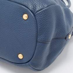Pre Owned Prada Blue Daino Leather Shopper Tote