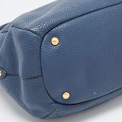 Pre Owned Prada Blue Daino Leather Shopper Tote
