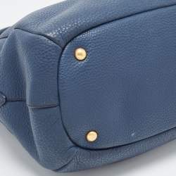 Pre Owned Prada Blue Daino Leather Shopper Tote