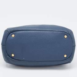 Pre Owned Prada Blue Daino Leather Shopper Tote