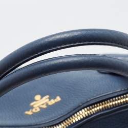 Pre Owned Prada Blue Daino Leather Shopper Tote