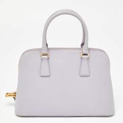 Pre Owned Prada Lavender Saffiano Lux Leather Medium Promenade Satchel