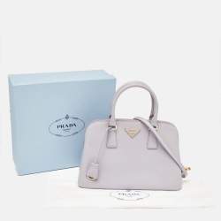Pre Owned Prada Lavender Saffiano Lux Leather Medium Promenade Satchel