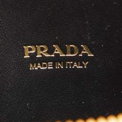 Pre Owned Prada Black Saffiano Lux Leather Logo Phone Crossbody Bag