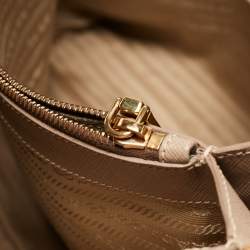 Prada Beige Saffiano Lux Leather Large Promenade Satchel