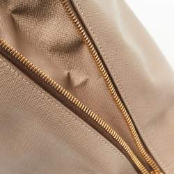 Prada Beige Saffiano Lux Leather Large Promenade Satchel
