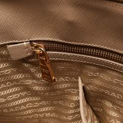Prada Beige Saffiano Lux Leather Large Promenade Satchel