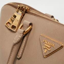 Prada Beige Saffiano Lux Leather Large Promenade Satchel