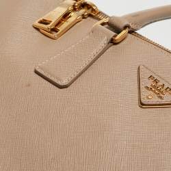 Prada Beige Saffiano Lux Leather Large Promenade Satchel